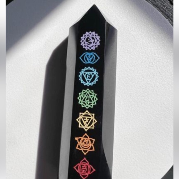 Black Obsidian Crystal Chakra Tower! - Picture 2 of 5